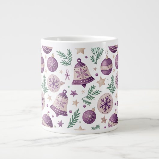 Jumbo mok – Feestelijke paarse beldesign (Voorkant)