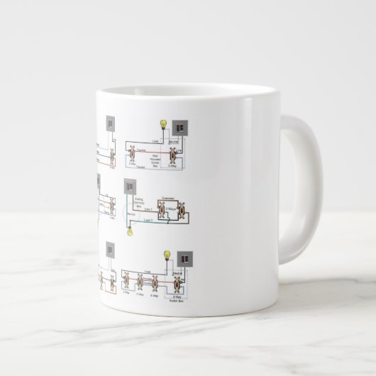 Jumbo Mok met 2-weg, 3-weg, 4-weg diagrammen (Voorkant rechts)