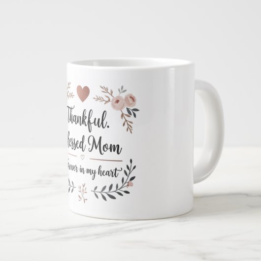 Jumbo Mok met Elegant Roos Script (Voorkant rechts)