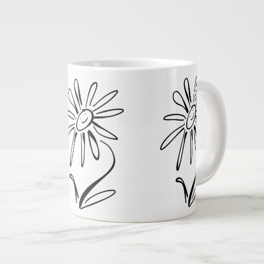 Jumbo-Mok MET HAPPY FLOWER Grote Koffiekop (Voorkant rechts)