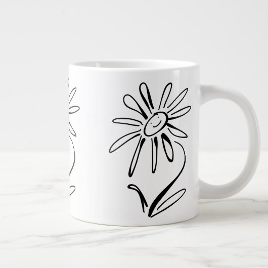 Jumbo-Mok MET HAPPY FLOWER Grote Koffiekop (Rechts)