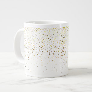 Jumbo Mok-Petite Golden Stars-White Grote Koffiekop