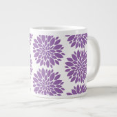 Jumbo Mok-Purple Flowers Grote Koffiekop (Voorkant rechts)