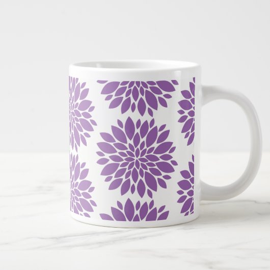 Jumbo Mok-Purple Flowers Grote Koffiekop (Rechts)