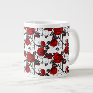Jumbo Mok-Red Rose Vine Grote Koffiekop