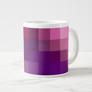 Jumbo Mok, roze, blauw, Paars Abstract patroon Grote Koffiekop