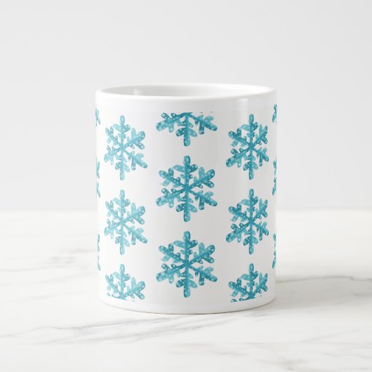 Jumbo Mok-Snowflakes Grote Koffiekop (Voorkant)