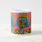 Jumbo-Mok - Spuitverf en kroon Grote Koffiekop (Voorkant)