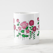Jumbo mok van 20 oz. met roze bloemen (Voorkant)