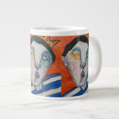Jumbo-Mok - Verpakt in blauw Grote Koffiekop (Voorkant rechts)