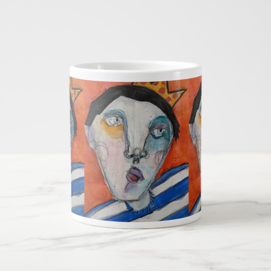 Jumbo-Mok - Verpakt in blauw Grote Koffiekop (Voorkant)