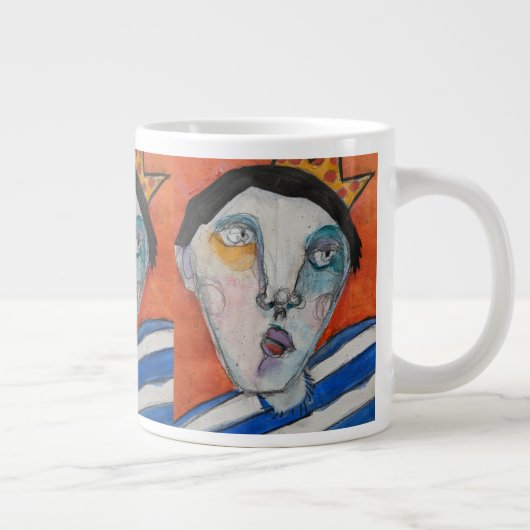 Jumbo-Mok - Verpakt in blauw Grote Koffiekop (Rechts)