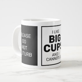 Jumbo-mok voor aangepaste naam en tekst grote koffiekop