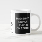 Jumbo-mok voor aangepaste naam en tekst grote koffiekop (Rechts)