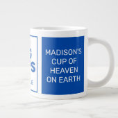 Jumbo-mok voor aangepaste naam en tekst grote koffiekop (Rechts)