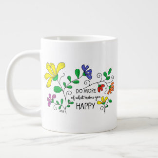 JUMBO Mug 20 oz. Whimsical Floral Design Grote Koffiekop