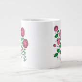 JUMBO Mug - Pink whimsical flowers Grote Koffiekop (Voorkant)