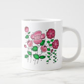 JUMBO Mug - Pink whimsical flowers Grote Koffiekop (Rechts)