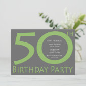 Jumbo Numbers Birthday Party (Linggroen / grijs) Kaart (Staand voorkant)