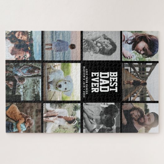Jumbo Photo Collage Vaderdag BEST DAD EVER Legpuzzel (Horizontaal)