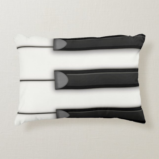 Jumbo Piano Keys Detail Musical Accent Kussen (Voorkant)