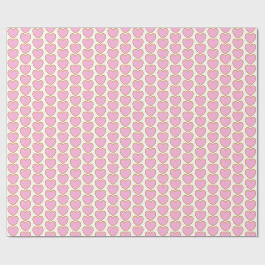 Jumbo Pink Heart Pattern Valentijnse cadeau Cadeaupapier (Vlak)