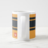 Jumbo Plaid Rood Geel Blauw Streep Grote Koffiekop (Achterkant)