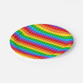 Jumbo Pop het regenboogcirkelvormig Papieren Bordje
