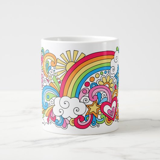 JUMBO Psychedelische Vrede Liefde en Geluk Mok ♥ (Voorkant)