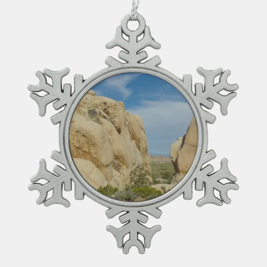 Jumbo Rocks in Joshua Tree National Park Tin Sneeuwvlok Ornament (Voorkant)