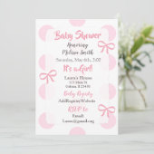 Jumbo Roze Polka Dot meisje Baby shower Invitation Kaart (Staand voorkant)