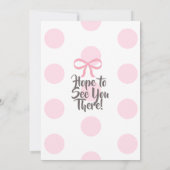 Jumbo Roze Polka Dot meisje Baby shower Invitation Kaart (Achterkant)