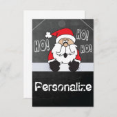 Jumbo Santa Chalkboard Style Label Kaart (Voorkant / Achterkant)