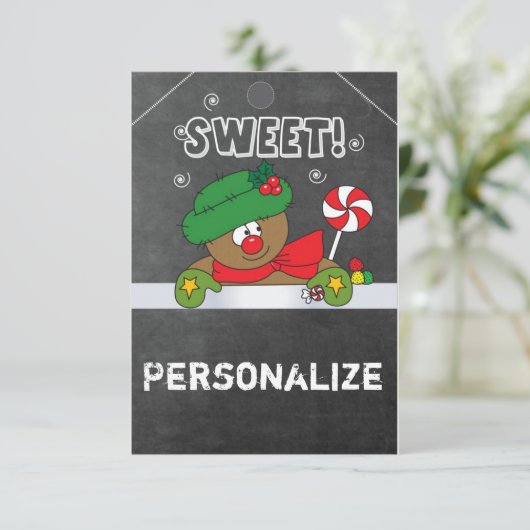 Jumbo Size Gingerbrood Gift Label (Staand voorkant)