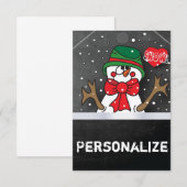 Jumbo Size Snowman Gift Label (Voorkant / Achterkant)