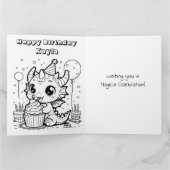 Jumbo-sized Dragon Kleurplaat Verjaardag van het m Kaart (Binnen)