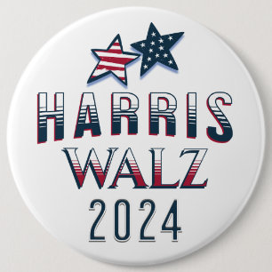 Jumbo-sized Harris en Walz 2024 Ronde Button 6,0 Cm