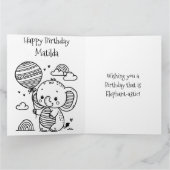 Jumbo-sized olifant en kleurplaat verjaardag kaart (Binnen)