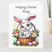 Jumbo-sized schattige paashaas en kleurplaat kaart (Voorkant)