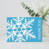 Jumbo Sneeuwvlok Dank Je Kaart (Blauw/Wit) (Staand voorkant)