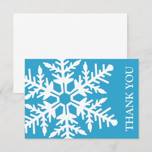Jumbo Sneeuwvlok Dankuwenskaart (Blauw/Wit) Kaart (Voorkant / Achterkant)