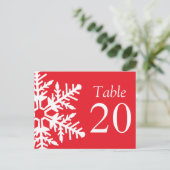 Jumbo Sneeuwvlok Tafelnummers (Rood / Wit) (Staand voorkant)