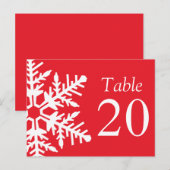 Jumbo Sneeuwvlok Tafelnummers (Rood / Wit) (Voorkant / Achterkant)