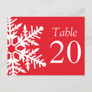 Jumbo Sneeuwvlok Tafelnummers (Rood / Wit)
