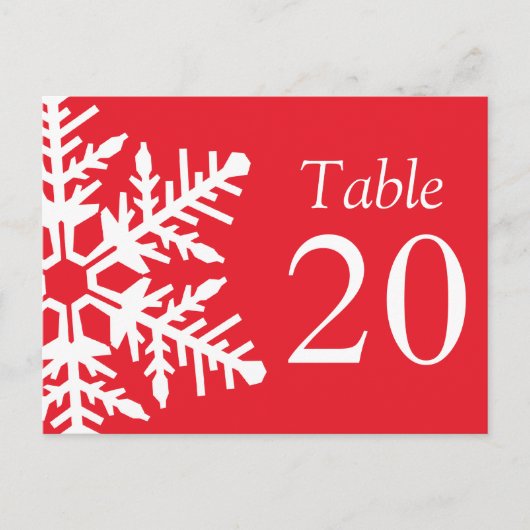 Jumbo Sneeuwvlok Tafelnummers (Rood / Wit) (Voorkant)