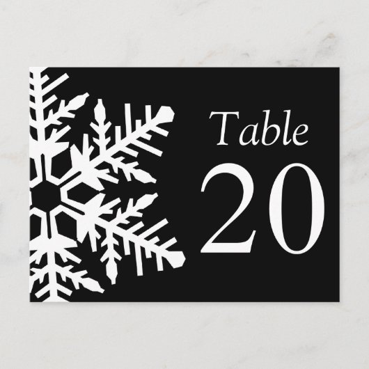 Jumbo Sneeuwvlok Tafelnummers (Zwart/Wit) (Voorkant)
