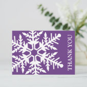 Jumbo Snowflake Hartelijk dank (donker Paars/wit) Kaart (Staand voorkant)