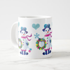 Jumbo Snowman Kaleidoscope Collectie Kerstmis Grote Koffiekop