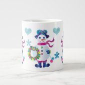 Jumbo Snowman Kaleidoscope Collectie Kerstmis Grote Koffiekop (Voorkant)