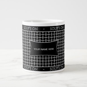 JUMBO SOUP MUG - SILVER MESH PRINT GROTE KOFFIEKOP